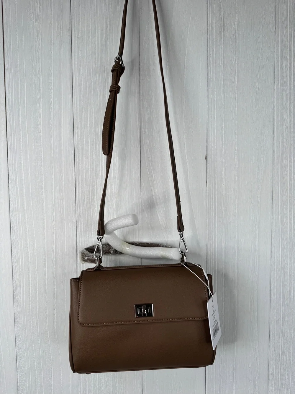 Walter Baker Tan Top-Handle Satchel with Turn-Lock | Cedar